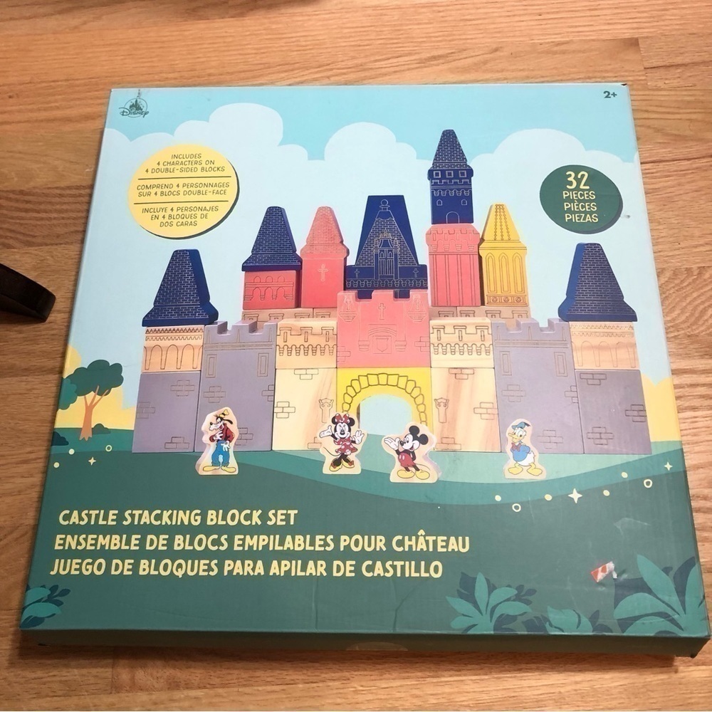 Disney Castle Stacking Block Set Wooden Magic Kingdom Mickey Minnie Mouse